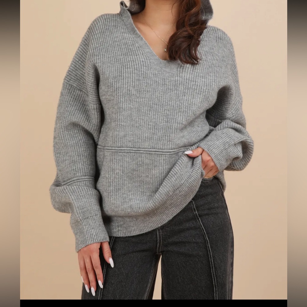 VERY J oversized grey knit sweater
